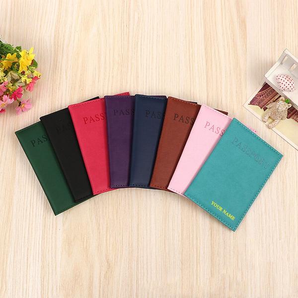 [오늘출발] 지갑 커버 신용 여권 가죽 이름 패킷 무료 다채로운 남녀공용 ID 거치대