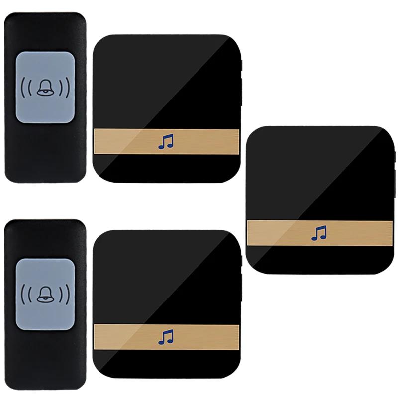 무선 초인종 범위 종소리 콜 벨 버튼 수신기 옵션