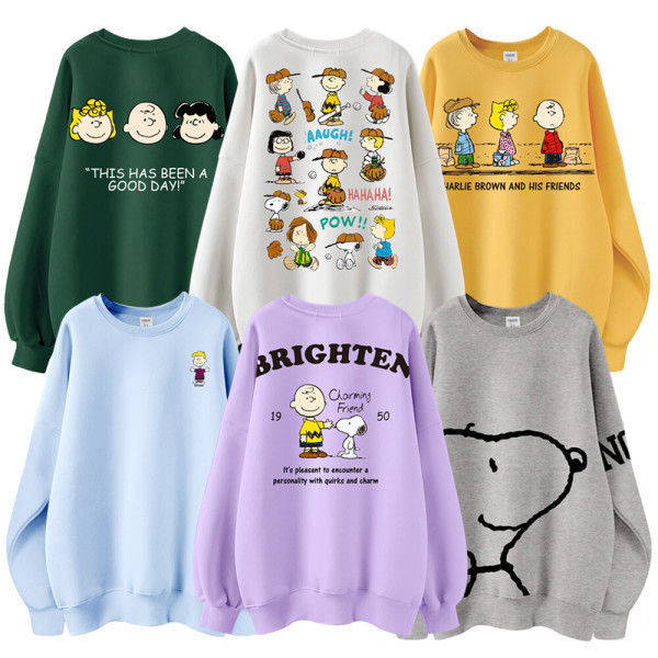피너츠 찰리 브라운 앤 스누피 (15%쿠폰)FW신상 스누피정품 여성 오버핏 맨투맨 티셔츠 원피스 피너츠 여자 빅사이즈 박스티 커플티