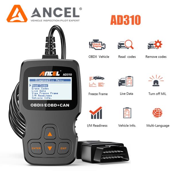 [오늘출발] ANCEL AD310 자동차 전체 OBD2 진단 도구 OBD 2 자동차  점검 엔진 코드 리더 스캔 자동 스캐너 분석기