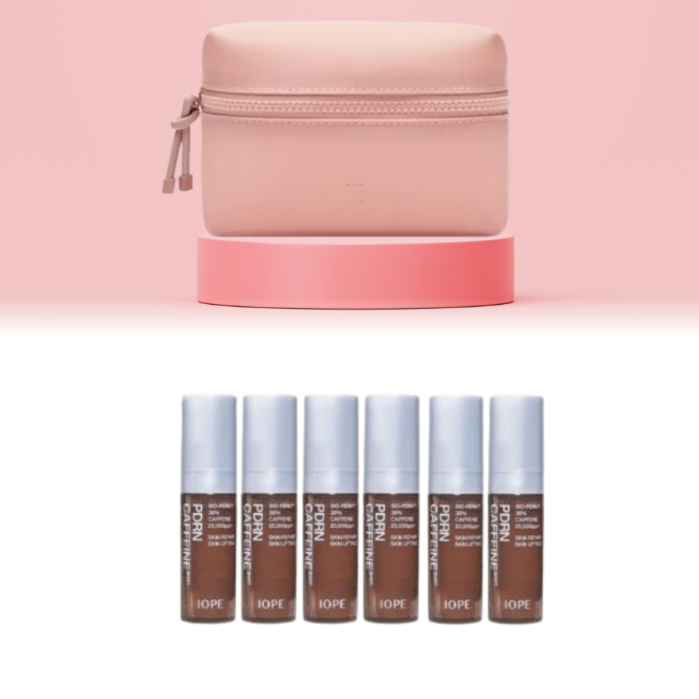 [오늘출발] 아이오페 헤라 데어투베어 파우치+아이오페  PDRN 카페인샷 앰플 30ml (5ml 6개) 세트