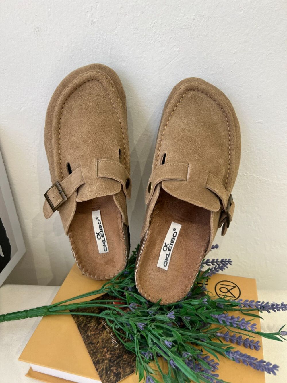 다비몽 코멜 소가죽 스웨이드 슬리퍼(230-245)