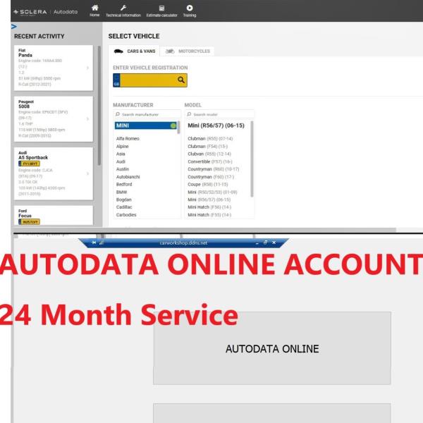 [오늘출발] Autodata 2 년 서비스 온라인 계정 자동 데이터 FCA 미국 프로 서비스 박스 식별 워크샵 수리 소프트웨어
