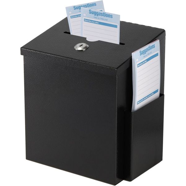 슬롯과 잠금 기능이 있는 TOPZEA 제안 상자 벽걸이 투표용지 기부 사무실 호텔 교회 블랙 9x 7.4x 6 무료