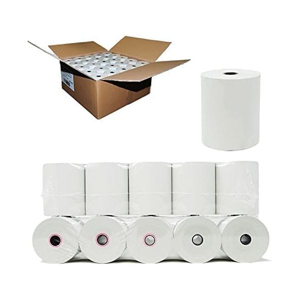 50롤 49 GSM 3 18 x 230 열지 영수증 롤실제 길이 200230피트 모든 클로버 POS 현금 등록기 프린터 스타 마