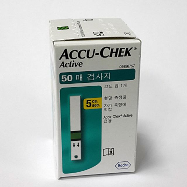 아큐책 액티브 혈당 측정 검사지 혈당 시험지 측정지 혈당지 50매