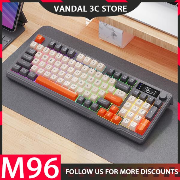 [오늘출발] M96 무선 블루투스 무료 늑대 게임용 키보드 듀얼 모드 다중 장치 연결 전자 화면 인체 공학 게임