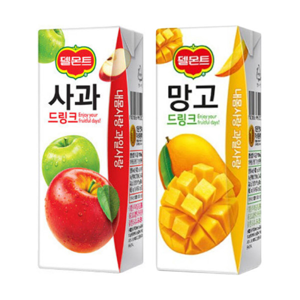 [오늘출발] 델몬트 드링크 190ml 망고x32팩+사과x32팩 무료배송