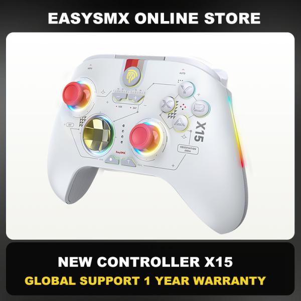[오늘출발] EasySMX X15 무선 PC 컨트롤러 게임패드 PC 윈도우 노트북 전화 스위치 홀 효과 3D 아날로그 스틱 호환