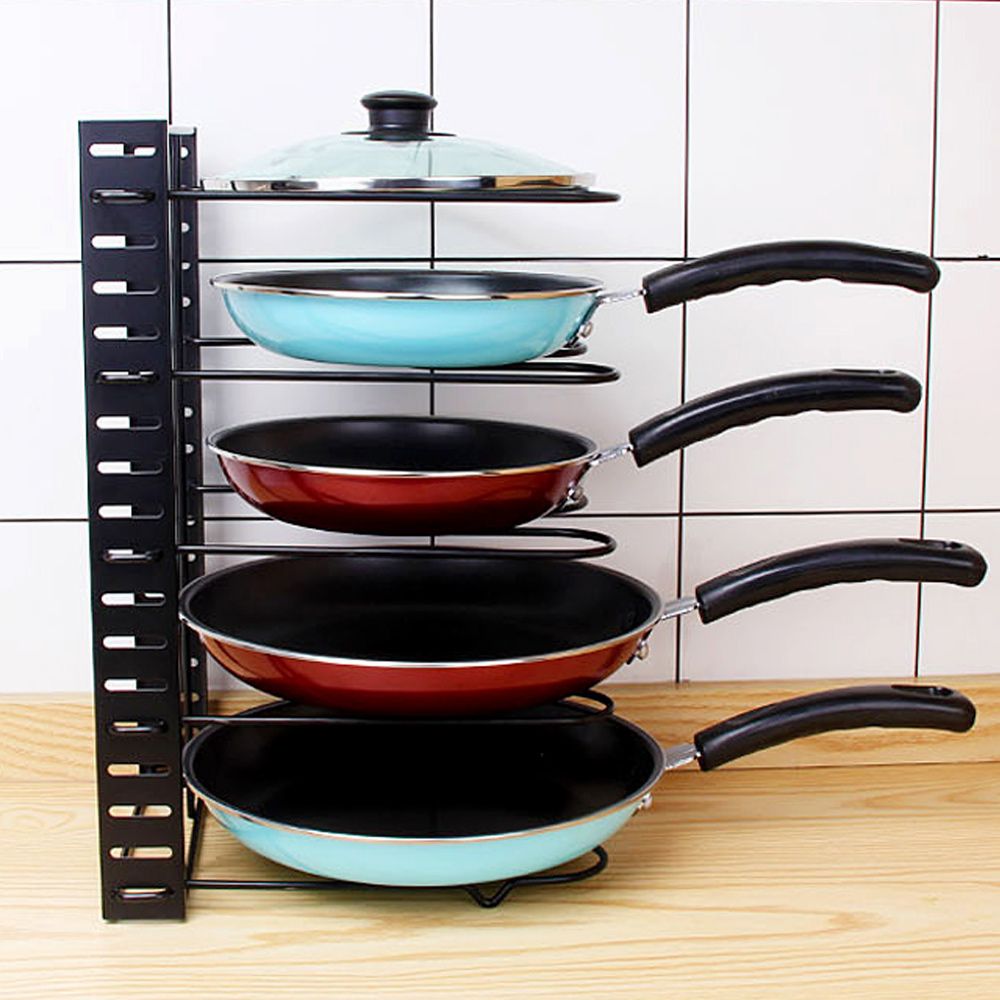 [오늘출발] 5단 후라이팬 정리대 선반 폭조절가