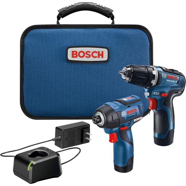 Bosch3/8인치 BOSCH GXL12V220B22 12V Max 2툴 브러시리스 콤보 키트. 드릴/드라이버 1/4인치. 헥스 임팩트