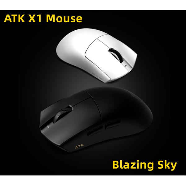 [오늘출발]ATK 블레이징 스카이 X1 시리즈 무선 마우스 Paw3950 유선 무선 듀얼 모드 경량 게이밍 마우스 무료 8K 동