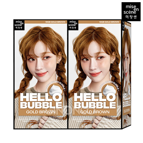 [오늘출발] 미쟝센 미쟝센 뉴 헬로버블 10GB 골드브라운 x2 염색약 갈색 저자극 새치 셀프