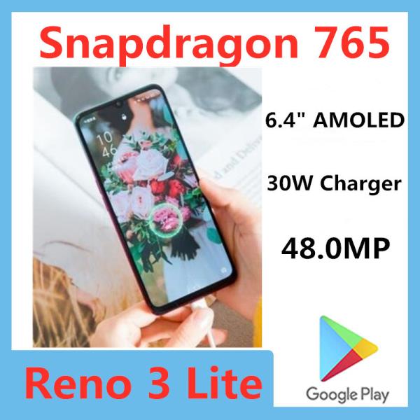정품 Oppo Reno 3 Lite 5G 스마트폰 스냅드래곤 765 30W 충전기 6.4 인치 60HZ 아몰레드 안드로이드 10.0