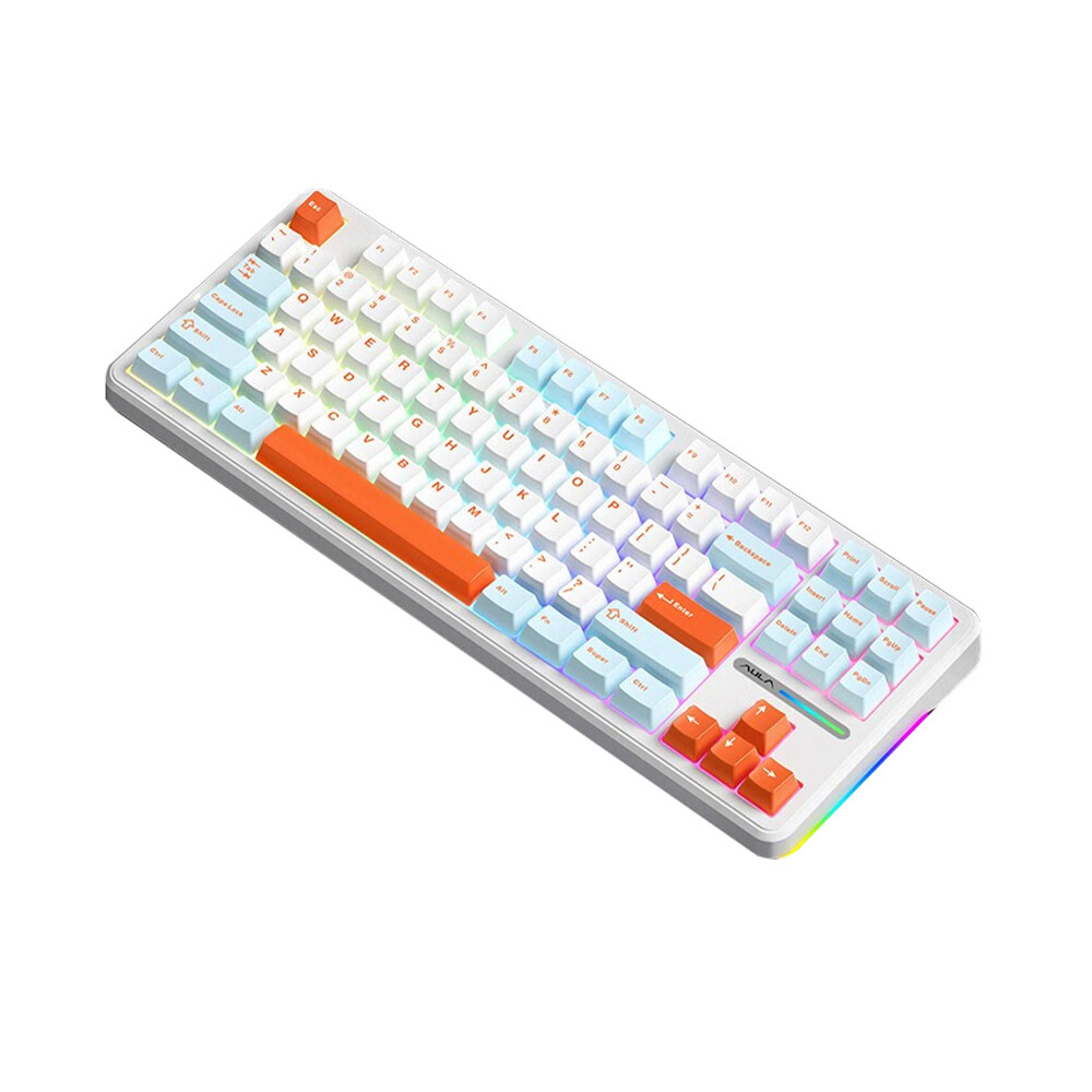 [해외] AULA F87 Pro 타란튤라 독거미 기계식 커스텀 키보드 그레이 Leobog 옐로우V3(황축) 4000mAh