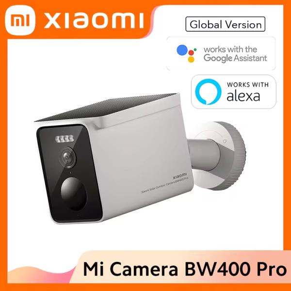 글로벌 버전 샤오미 태양광 야외 카메라 BW400 Pro Set IP66 방수 10000mAh 배터리 4MP 2.5K 해상도 AI 감