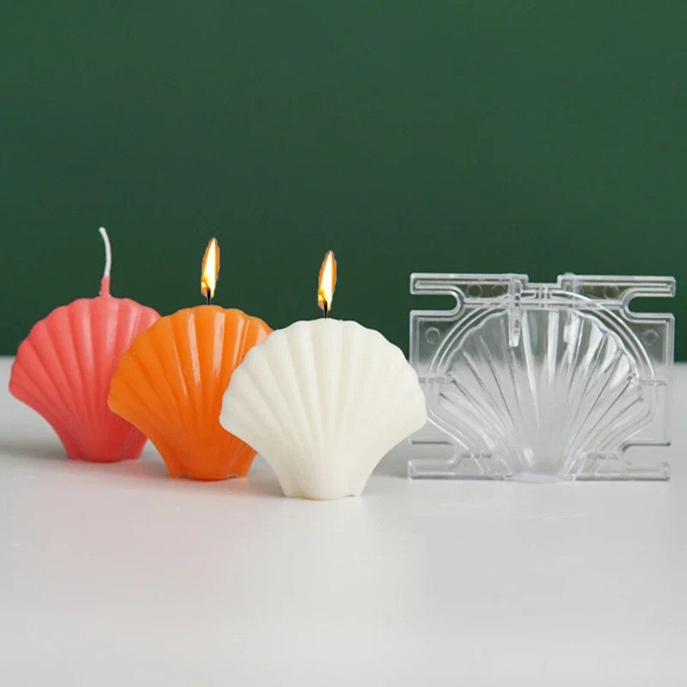 실리콘 3D 쉘 캔들 플라스틱 몰드 DIY 해양 진주 아로마 테라피 양초 만들기 용품 아크릴 PC 금형 키트 홈