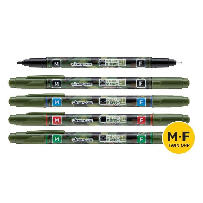 XBK07JL7_48수성OHP 4색세트 물펜 트윈타입 둥근닙파인닙