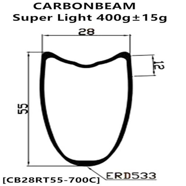 [오늘출발] CB28RT55-700C CX 그래블 바이크 700C 카본 로드 림 관형 28mm 너비 신제품