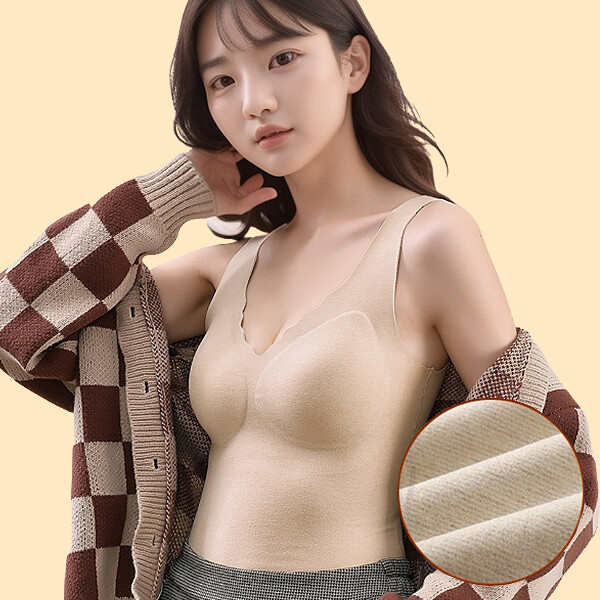 [오늘출발] 플레이워크 따뜻하고 슬림한 캐시미어 웜 브라 슬립 런닝 나시 양모 발열내의 브라탑 촘촘한 양모직조 무료배송