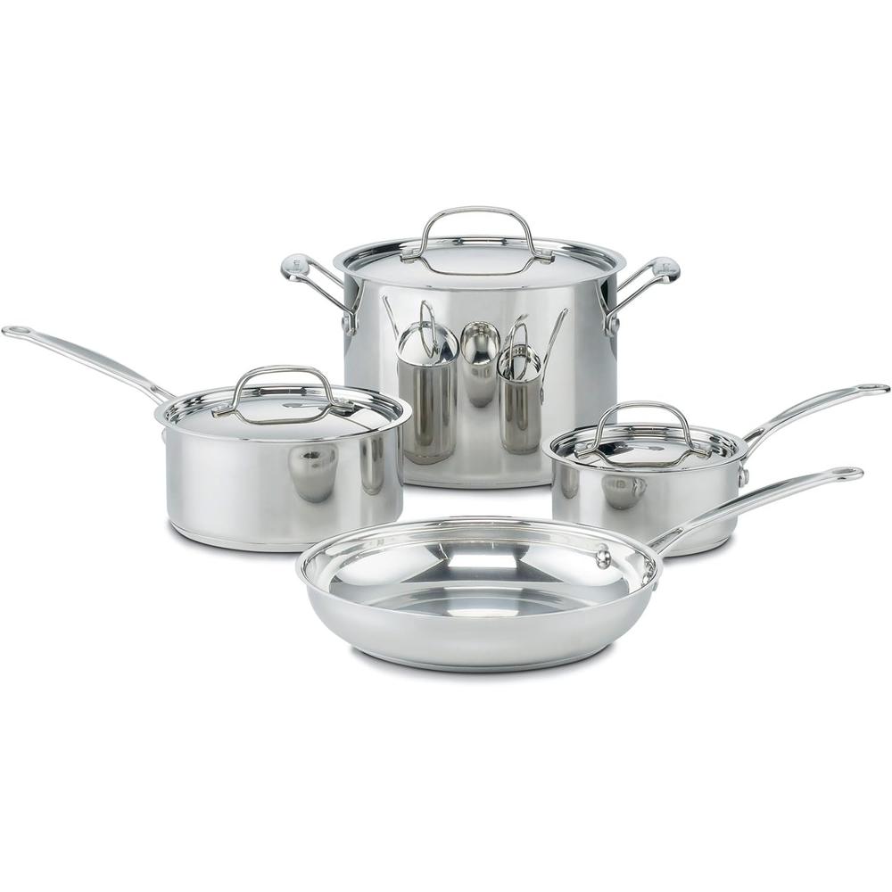 [해외] Cuisinart 쿠진아트 7-피스 쿡웨어 세트 셰프 클래식 스테인리스 스틸 컬렉션 77-7P1