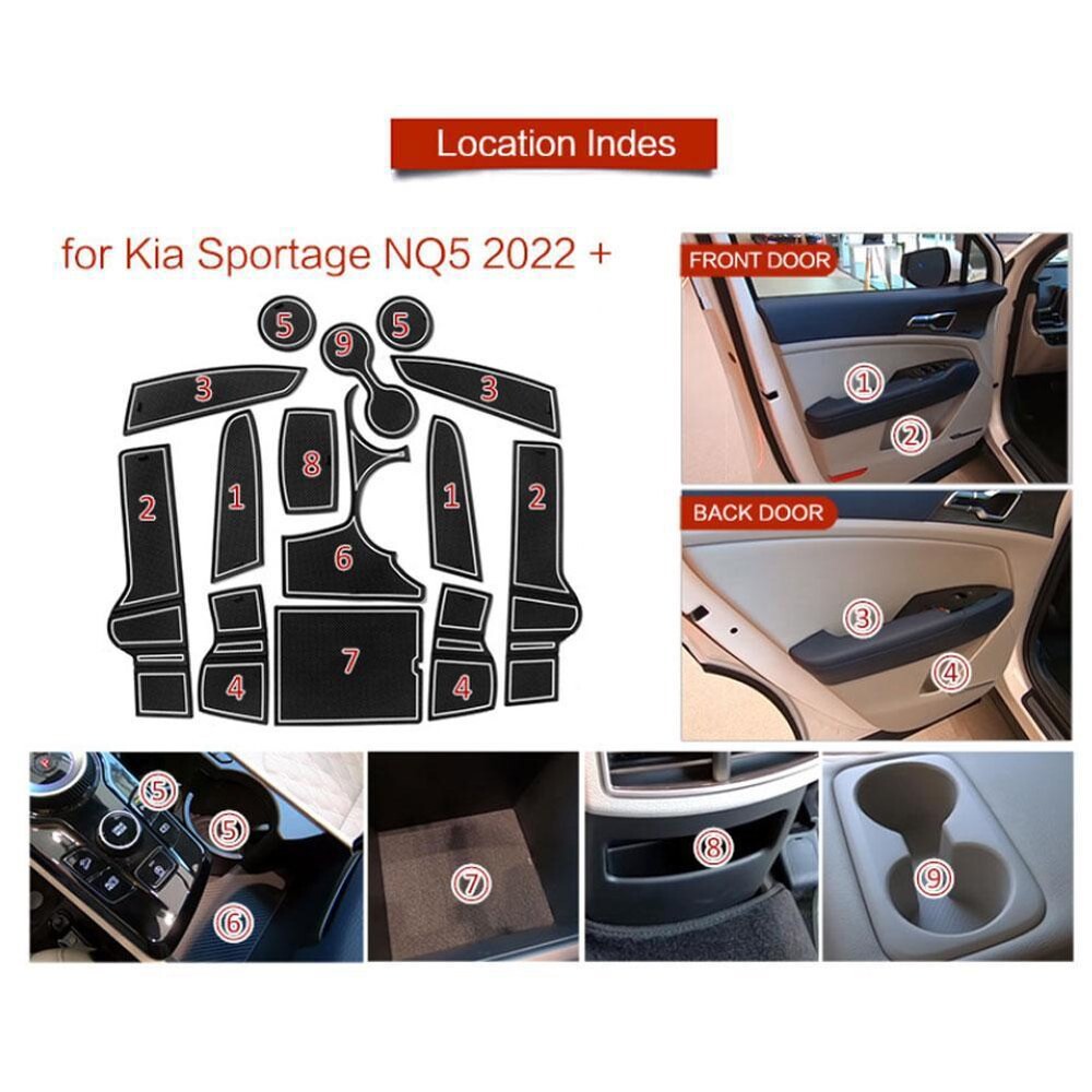 [오늘출발] 기아 스포티지 NQ5 2022 미끄럼 방지 컵 매트 북미 및 한국 버전 미끄럼 방지 게이트 슬롯 액세서리