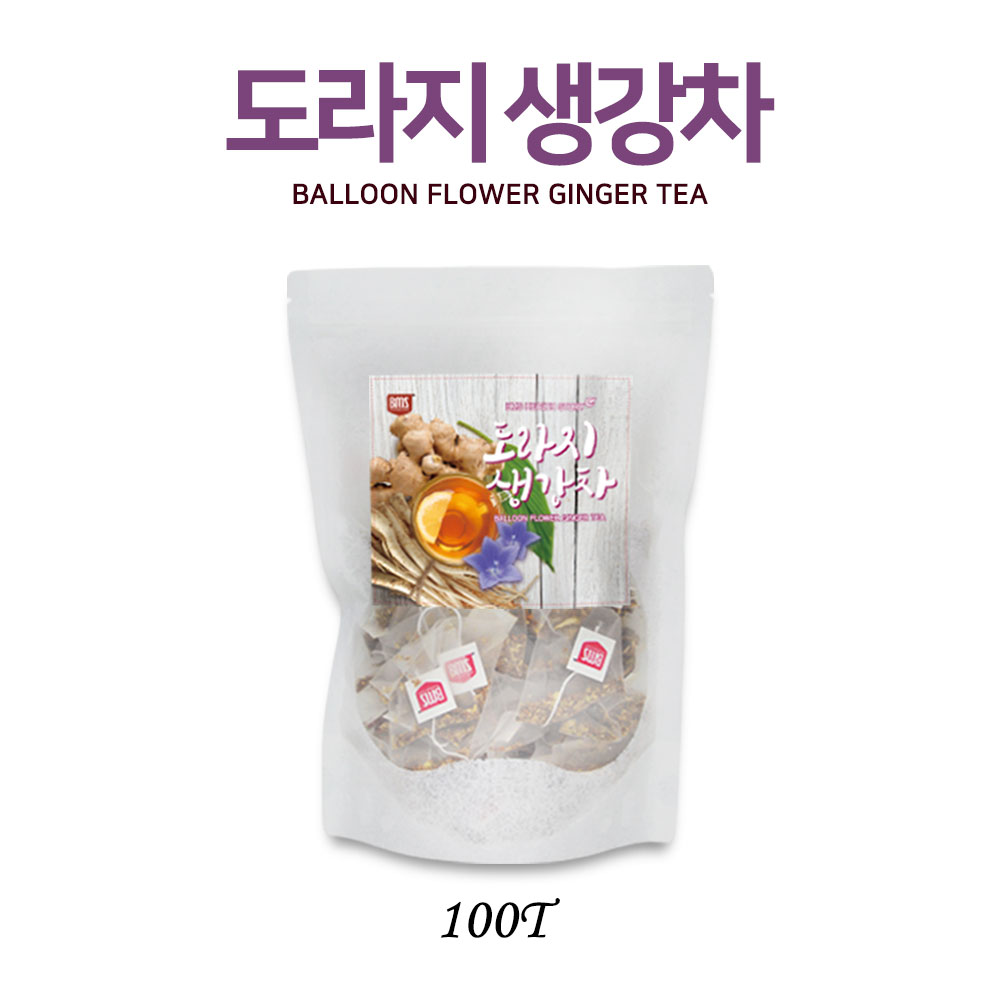 [오늘출발] 도라지 생강차 티백 국내산 약도라지 사포닌 생강 진저롤 함유 차 티 물 복용법 먹는법 먹는 방법 100개입