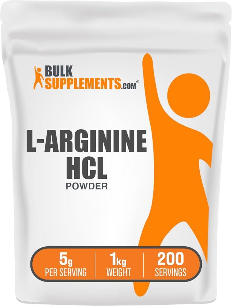 [해외] BulkSupplements.com 남성용 L-아르기닌 HCl 아미노산 파우더 산화질소 셔플리먼트 1kg