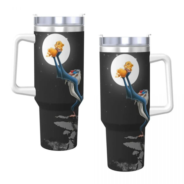 디즈니라이온킹 심바캐릭터 스테인리스 스틸 텀블러 해변 차량용 머그잔 대형 커피 보온병