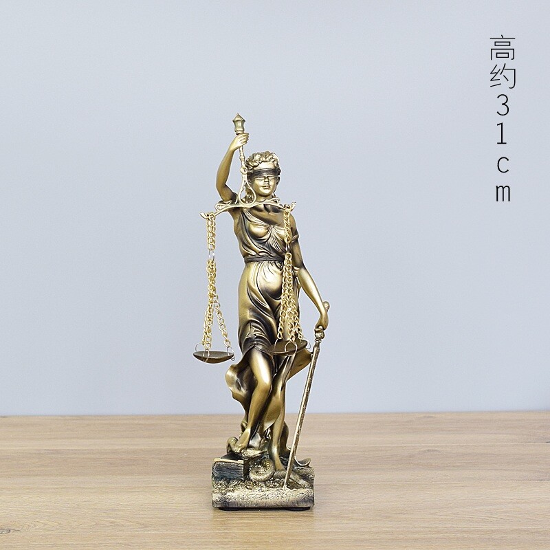 정의의여신조각상 법률사무소 변호사 선물 사무실 장식품-키31cm_골드