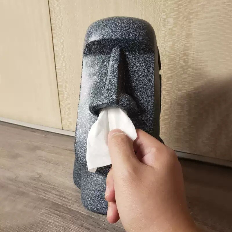 이스터 섬 모아이 석상 펌핑 티슈 상자