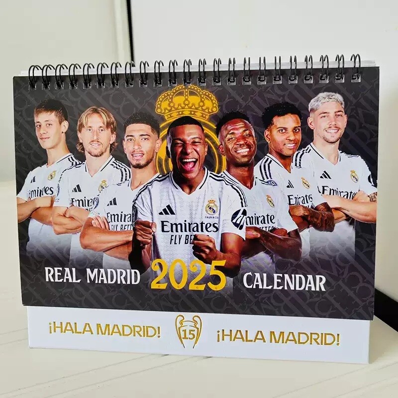2025년 레알마드리드 달력 프리메라리가 축구 팬 굿즈 선물 탁상 책상 캘린더
