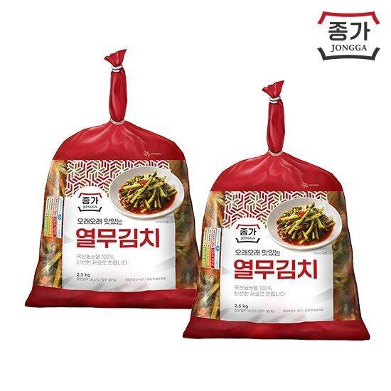[대상]종가 종가 열무김치 2.5kg2팩 (총 5kg)