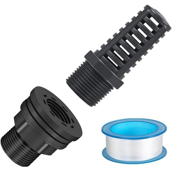 BAOMEI빗물 다이버터 레인 배럴 수족관용 스크린 스트레이너가 있는 PVC 벌크헤드 피팅 이중 나사식 수조