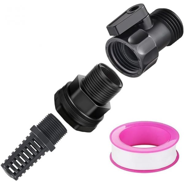 BAOMEI벌크헤드 피팅 가든 호스 3/4인치 수컷 GHT x 1/2인치 암컷 NPT 스크린 스트레이너가 있는 플라스틱