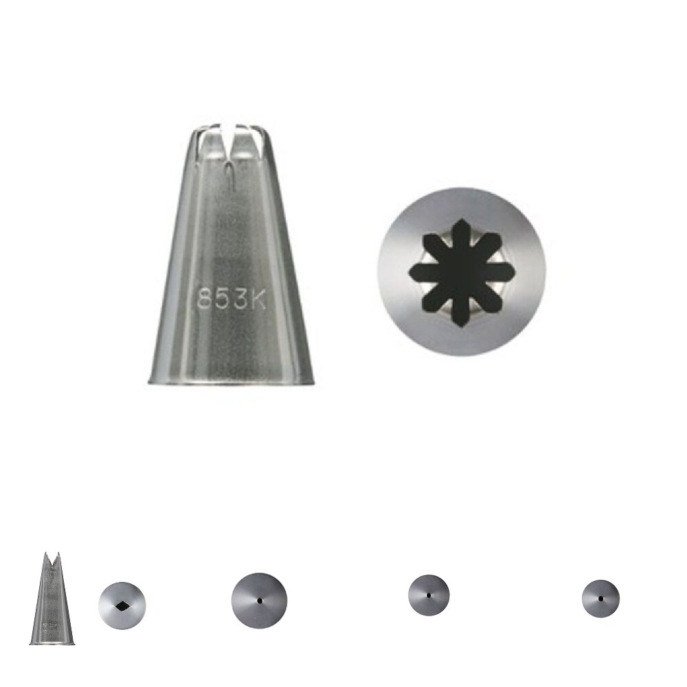 (853번)생크림 베이킹 모양깍지 8발 별깍지 /홈/베이크/데코/케익/머핀/쿠키/빵/제과/앙금/크림/모양/장식