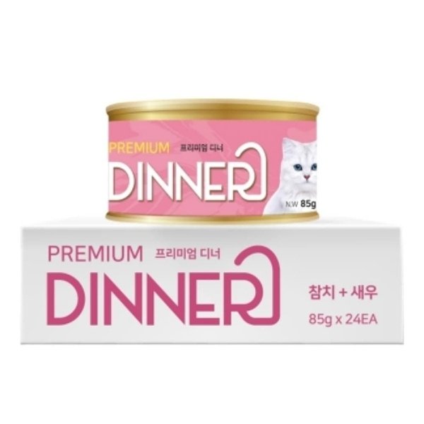 [에스제이코리아]펫아띠 펫아띠 프리미엄 디너캔 참치n새우 24개입 (WEDB74D)