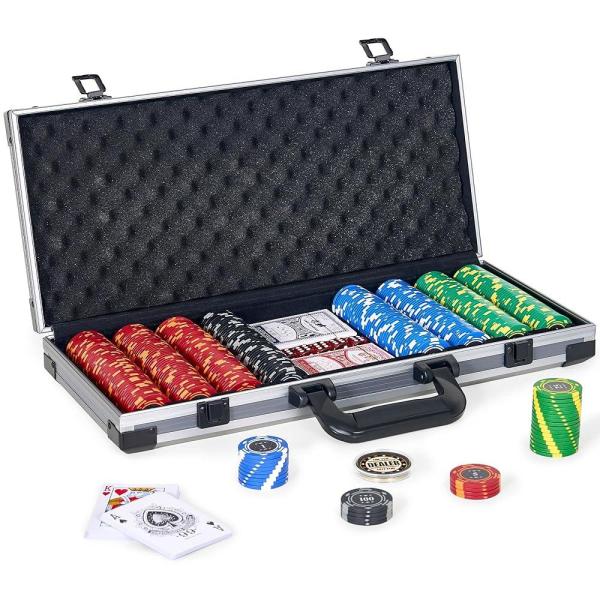 포커 칩 400피스 14g 칩 세트 디럭스 여행용 케이스 번호가 매겨진 칩 텍사스 홀덤 블랙잭 도박용 포커