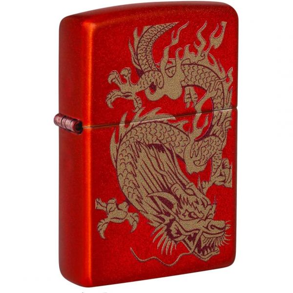 지포 라이터 골든 드래곤 - 메탈릭 레드 81398