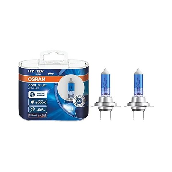 OSRAM 자동차 할로겐전조등 오스람 H7 12V 55W 5000K 62210CBA 쿨 블루 어드밴스 오토 램프 할로겐 헤드라
