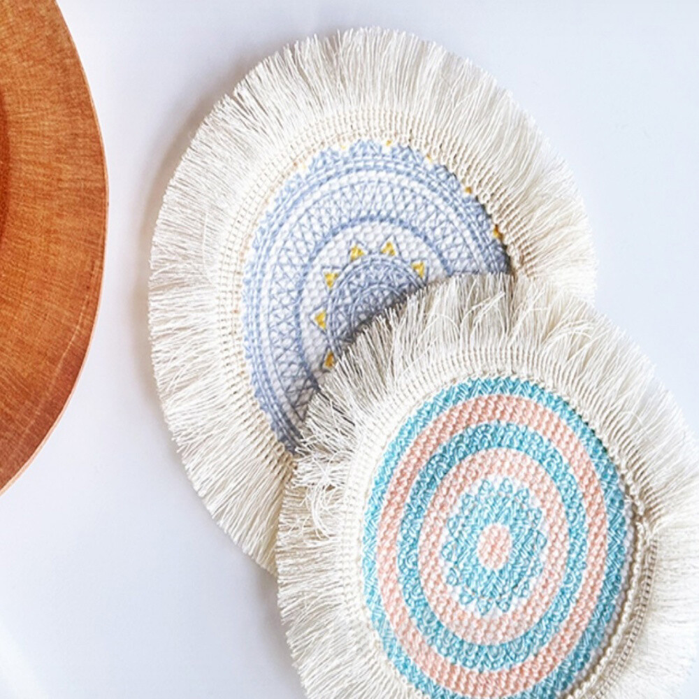 [오늘출발] 씨엠닷컴 테이블 셋팅 패브릭 냄비받침 내열받침 빈티지키친소품 패브릭냄비받침 빈티지컵받침