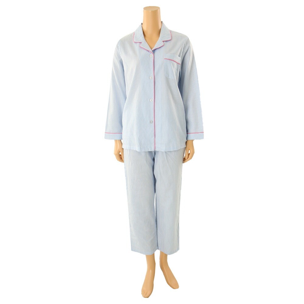 비너스 고양스타필드비너스 솔브 블루 면 선염 기모 스트라이프 여성 파자마 SPA2435W