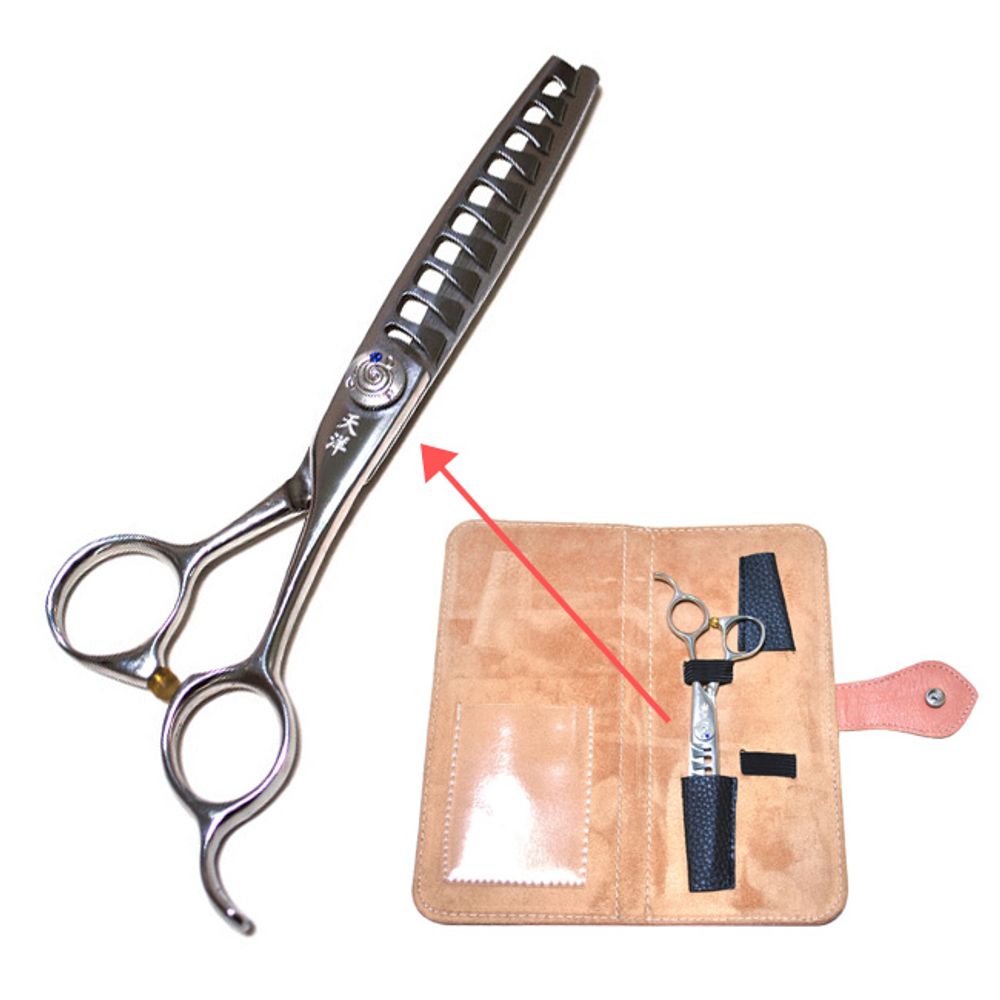 [오늘출발] 강아지 천양 고급 숱가위 38발 파우치 세트 미용가위