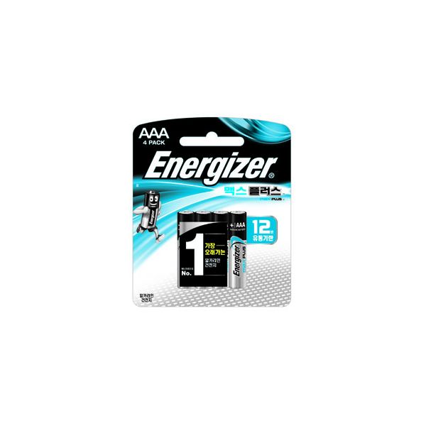 [에너자이저홀딩스]에너자이저 알카라인건전지 에너자이저 맥스 플러스 AAA 4개