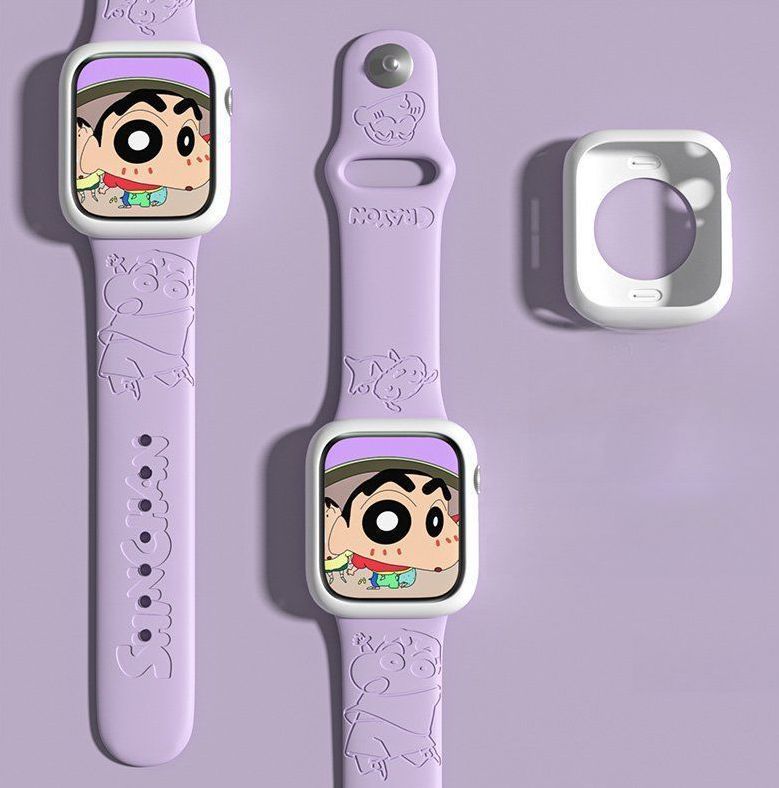 바오피아 짱구 애플워치 울트라2 스트랩 9 실리콘 케이스 SE 귀여운 캐릭터 커플 밴드