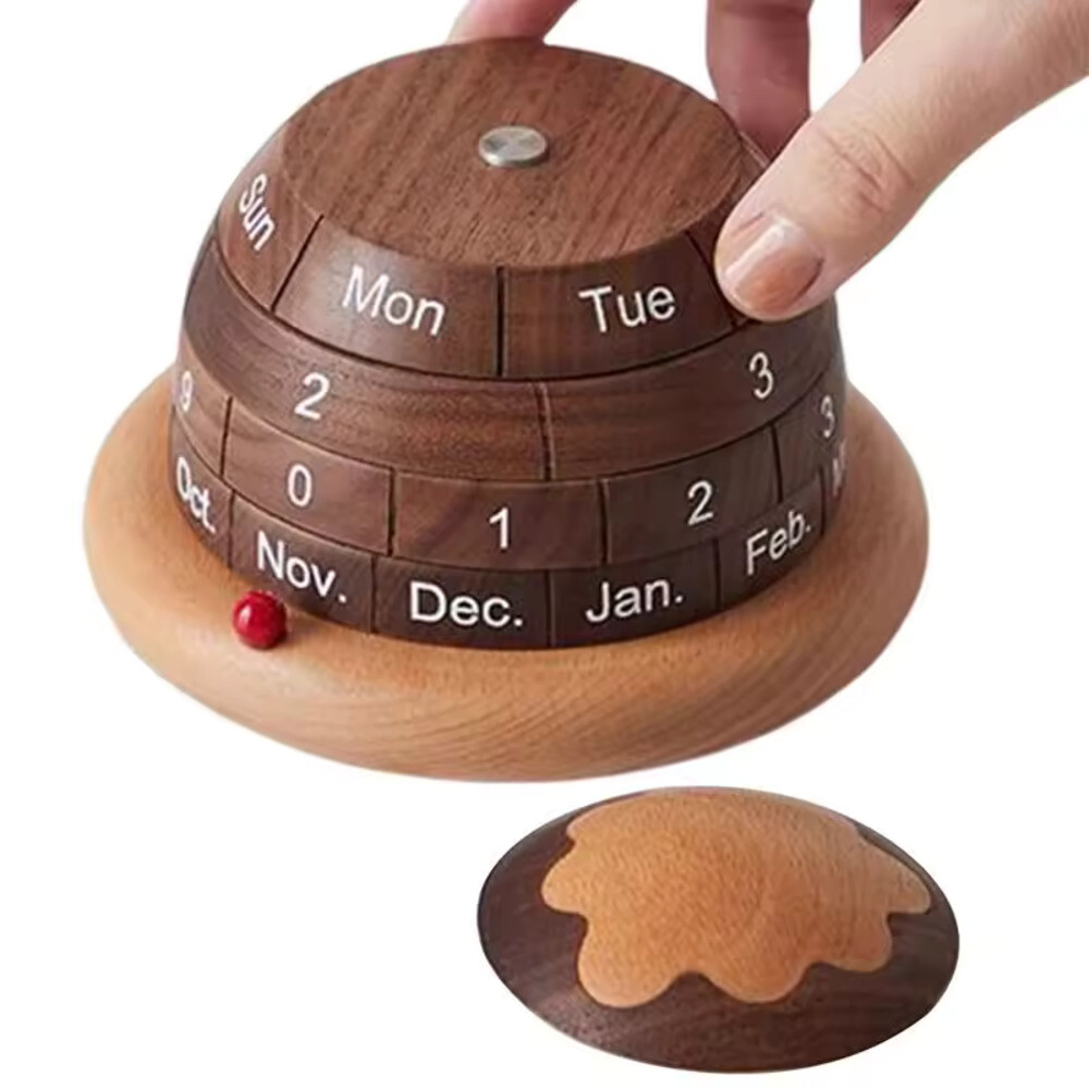블럭달력 블록달력 나무 책상 달력 회전 블록 영구 월별 주간 일일 디스플레이 데스크 액세서리