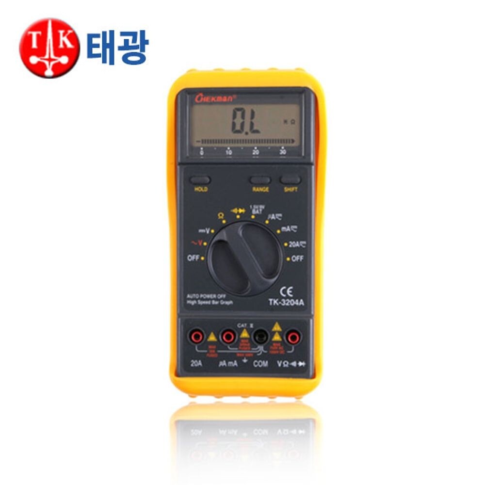 체크맨 태광전자 디지털 테스터기 TK-3204A 750 1000V/멀티/전기/전압/저항/휴대용/AC/DC/테스터/파워/건전지/전원