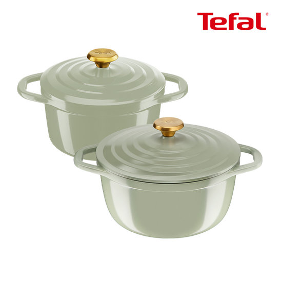 테팔 테팔 인덕션 세라믹 에어주물냄비 페어그린 양수2종(20+24)