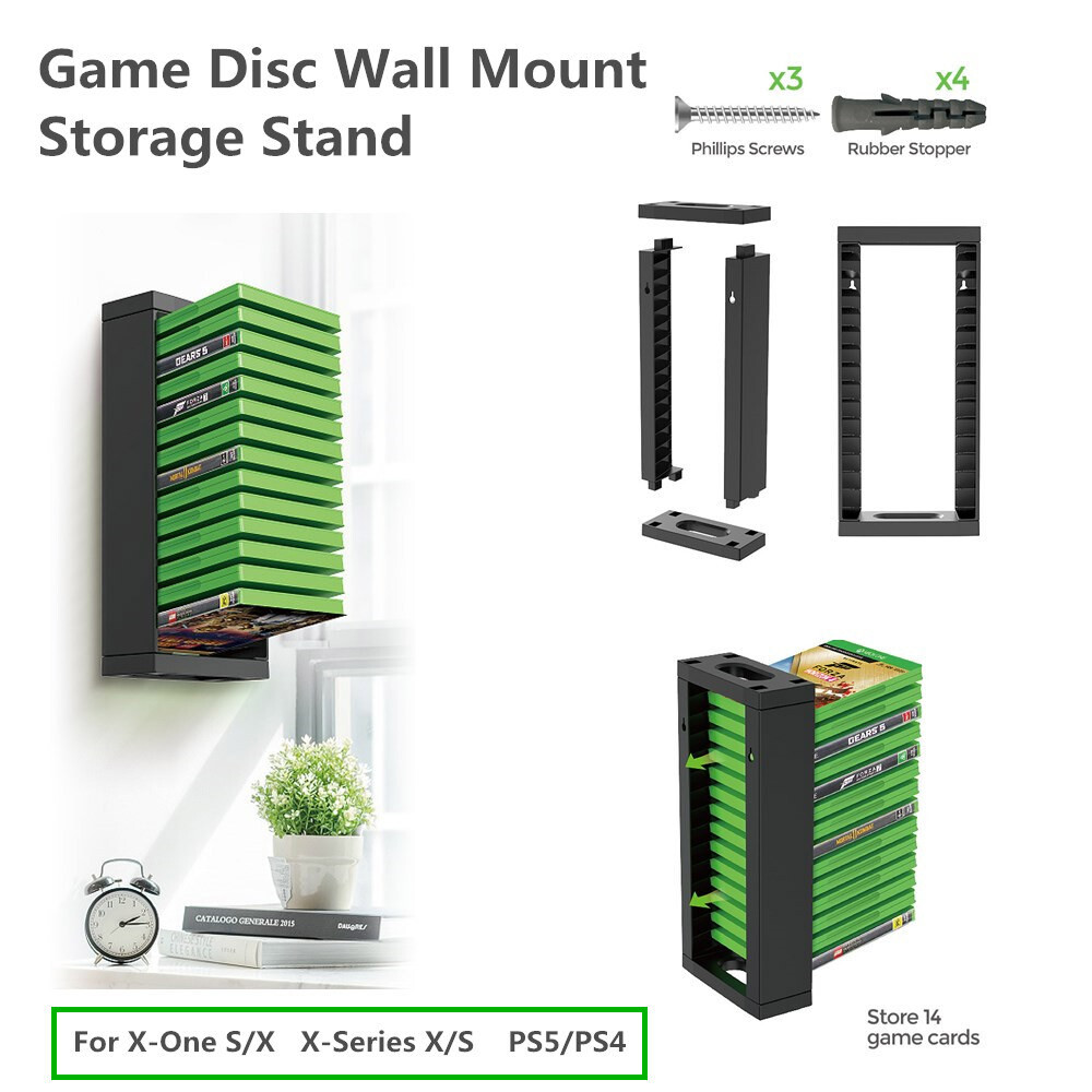[오늘출발] 토르치드G 게임 디스크 벽 마운트 스토리지 스탠드 14 CD 박스 슬롯 거치대 스위치 PS5 Xbox ONE Xbox 시리