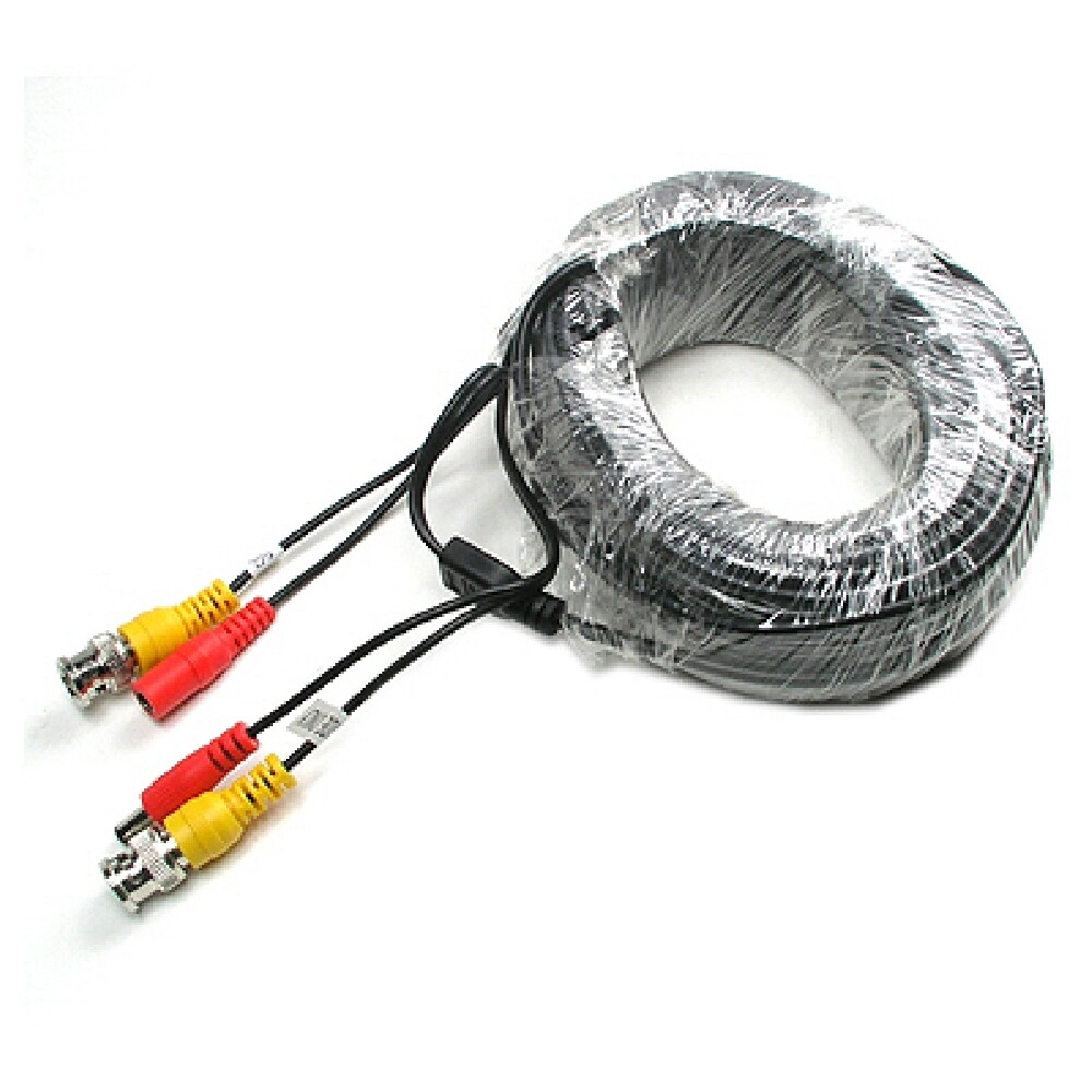 Coms CCTV 케이블 20m - BNC + DC 5.5 전원 회색 검정/회사용/가정용/경비실/녹화/사무실/어린이집/영상